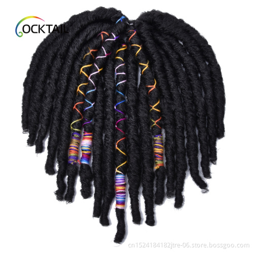 Japanese fiber new design crochet dreadlocks with color line synthetic dread lock hair extensions weave for sale